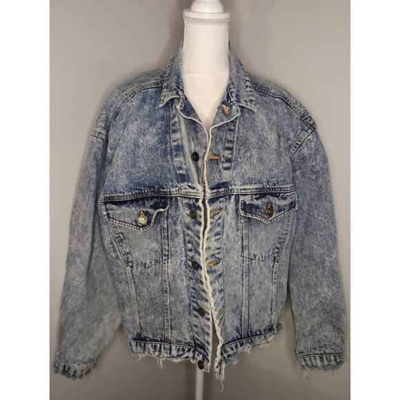 Canyon River Blues Jackets & Blazers - Vintage 90s Acid Wash Denim Trucker Jacket XL Distressed